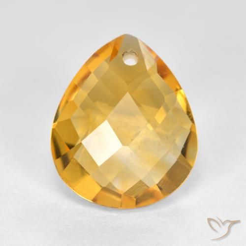 3.60ct Natural Laranja-Ouro Citrino, Formato de pêra, VVS-VS