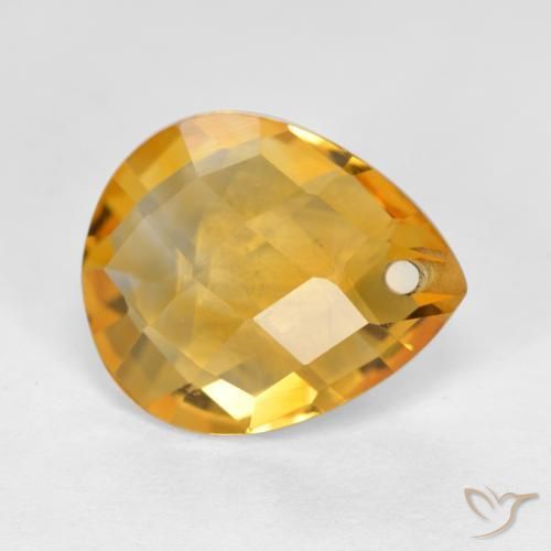 Citrino Laranja-Ouro Natural 3.60ct, Formato de pêra, VVS-VS
