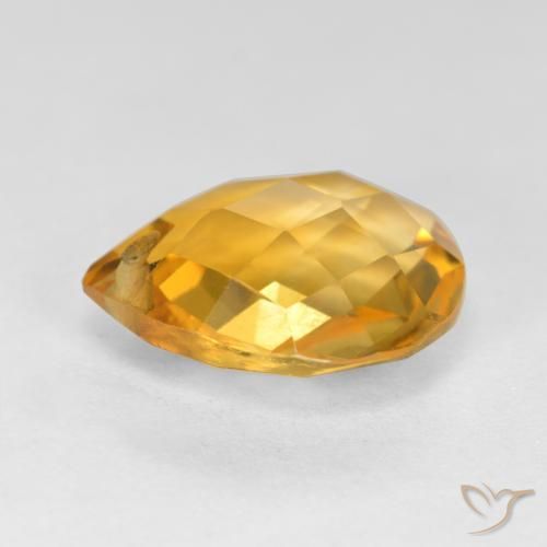 Citrino Laranja-Ouro Natural 3.60ct, Formato de pêra, VVS-VS