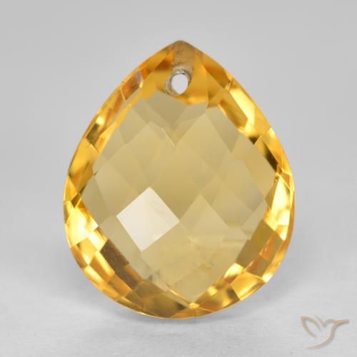 3.82ct Natural Dourado Médio-escuro Citrino, Formato de pêra, VVS-VS