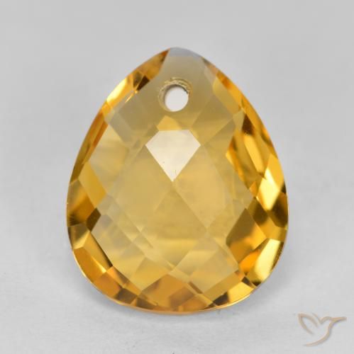 3.37ct Natural Laranja Dourado Profundo Citrino, Formato de pêra, VVS-VS