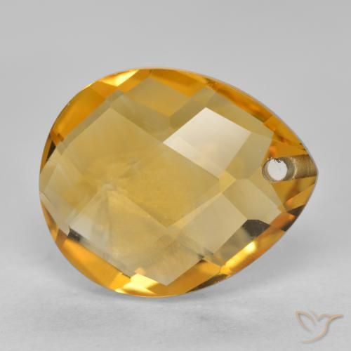 Citrino Laranja-Ouro Natural 3.75ct, Formato de pêra, VVS-VS