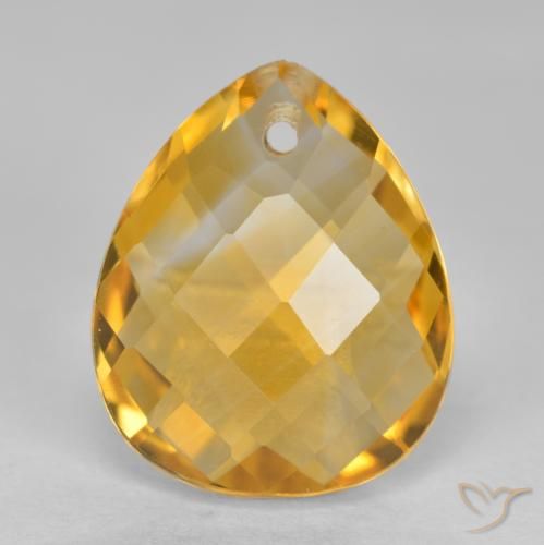 3.60ct Natural Laranja Dourado Profundo Citrino, Formato de pêra, VVS-VS