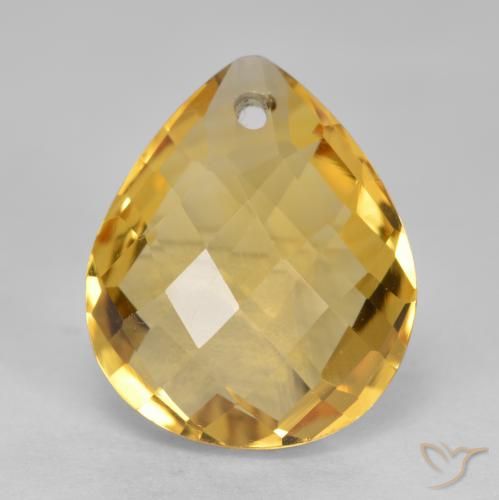 3.44ct Natural Dourado Médio-escuro Citrino, Formato de pêra, VVS-VS