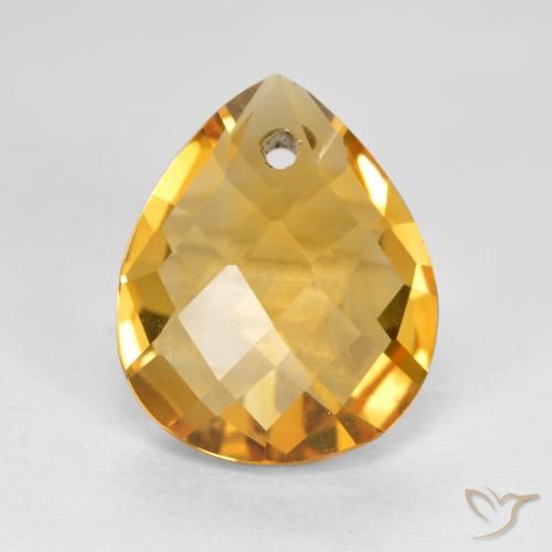 3.68ct Natural Laranja Dourado Profundo Citrino, Formato de pêra, VVS-VS