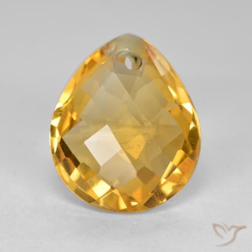 3.50ct Natural Laranja-dourado médio-claro Citrino, Formato de pêra, VVS-VS