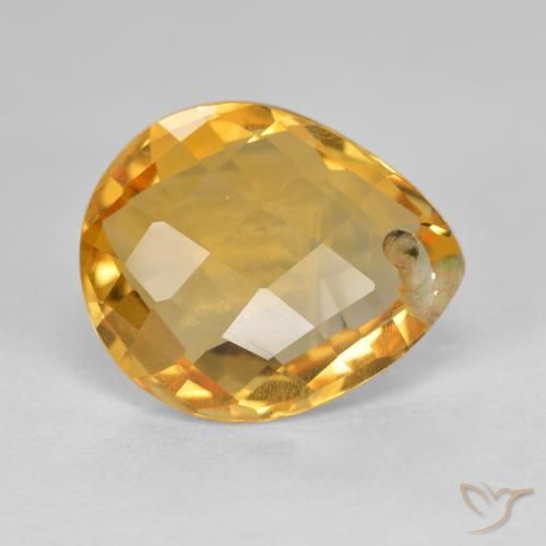 Citrino Laranja-dourado médio-claro Natural 3.50ct, Formato de pêra, VVS-VS