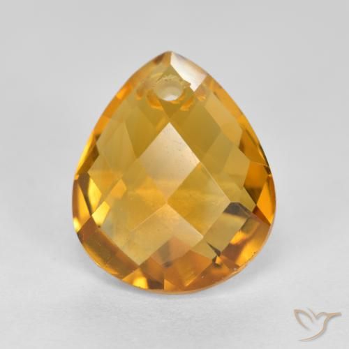 3.81ct Natural Laranja Dourado Profundo Citrino, Formato de pêra, VVS-VS