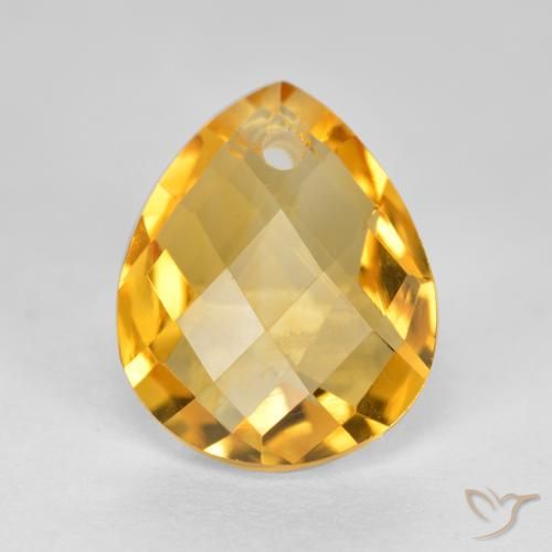 3.88ct Natural Laranja Dourada Citrino, Formato de pêra, VVS-VS