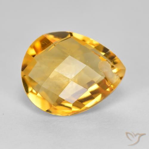 Citrino Laranja Dourada Natural 3.88ct, Formato de pêra, VVS-VS