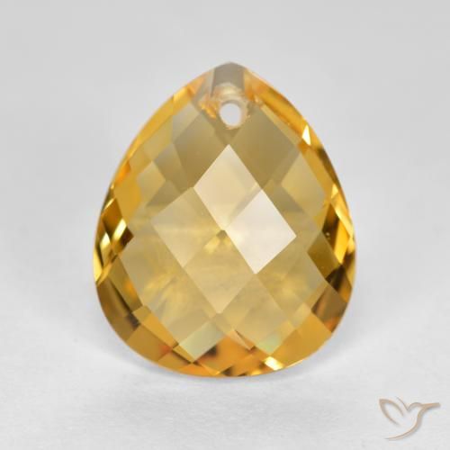 3.47ct Natural Dourado Médio-escuro Citrino, Formato de pêra, VVS-VS