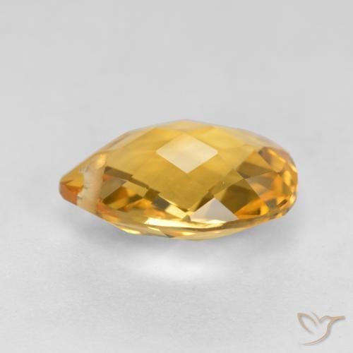 Citrino Dourado Médio-escuro Natural 3.47ct, Formato de pêra, VVS-VS