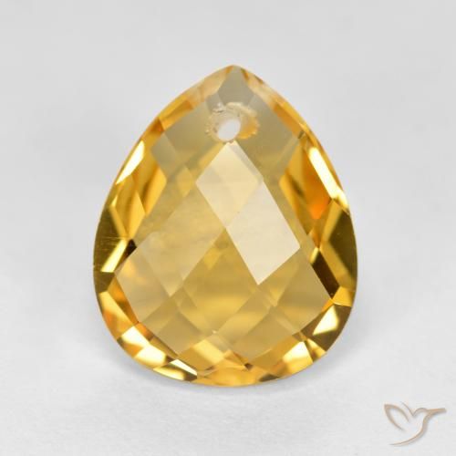 3.61ct Natural Dourado Médio-escuro Citrino, Formato de pêra, VVS-VS