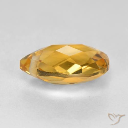 Citrino Dourado Médio-escuro Natural 3.61ct, Formato de pêra, VVS-VS
