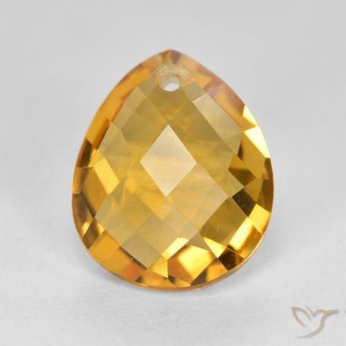 3.82ct Natural Laranja-Ouro Citrino, Formato de pêra, VVS-VS