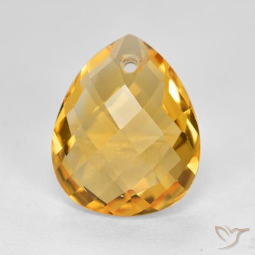3.53ct Natural Laranja-dourado médio-claro Citrino, Formato de pêra, VVS-VS