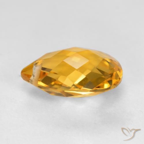 Citrino Laranja-dourado médio-claro Natural 3.53ct, Formato de pêra, VVS-VS