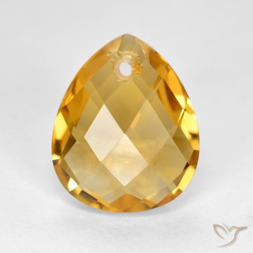 3.73ct Natural Dourado Médio-escuro Citrino, Formato de pêra, VVS-VS