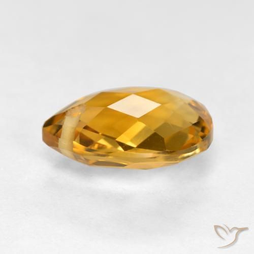 Citrino Dourado Médio-escuro Natural 3.73ct, Formato de pêra, VVS-VS