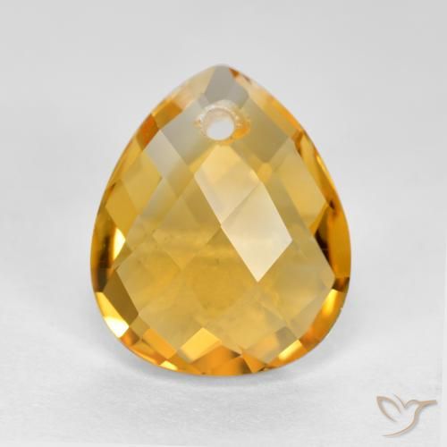 3.53ct Natural Laranja Dourado Profundo Citrino, Formato de pêra, VVS-VS
