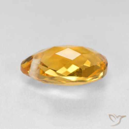 Citrino Laranja Dourado Profundo Natural 3.53ct, Formato de pêra, VVS-VS