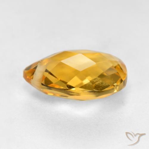 Citrino Laranja Dourado Profundo Natural 3.69ct, Formato de pêra, VVS-VS