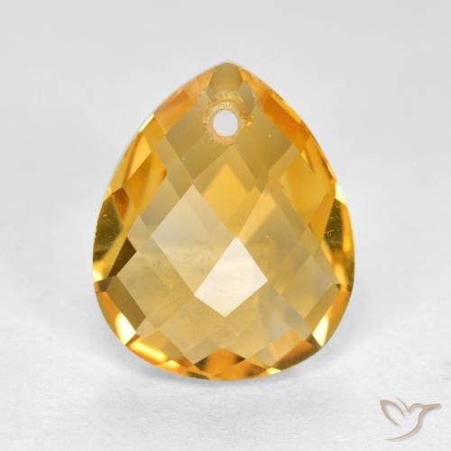 3.63ct Natural Laranja Dourado Profundo Citrino, Formato de pêra, VVS-VS