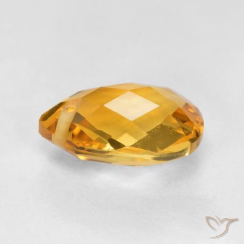 Citrino Laranja Dourado Profundo Natural 3.63ct, Formato de pêra, VVS-VS