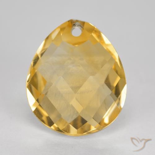 3.80ct Natural Dourado Médio-escuro Citrino, Formato de pêra, VVS-VS