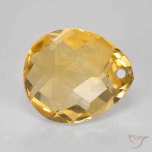 Citrino Dourado Médio-escuro Natural 3.80ct, Formato de pêra, VVS-VS