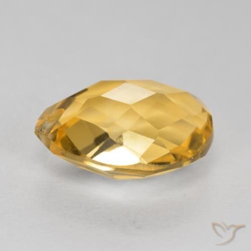 Citrino Dourado Médio-escuro Natural 3.80ct, Formato de pêra, VVS-VS