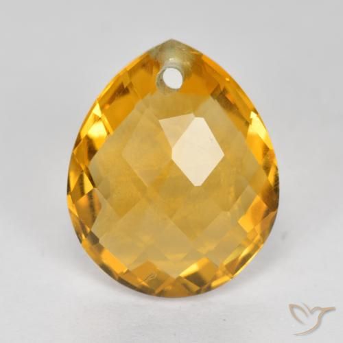 3.37ct Natural Dourado Escuro Citrino, Formato de pêra, VVS-VS
