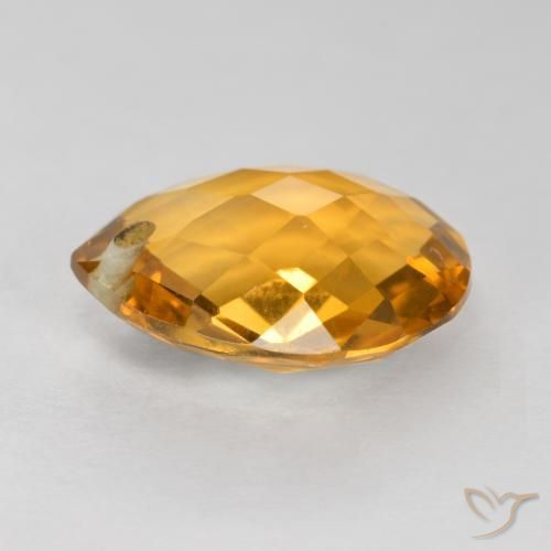 Citrino Dourado Escuro Natural 3.37ct, Formato de pêra, VVS-VS