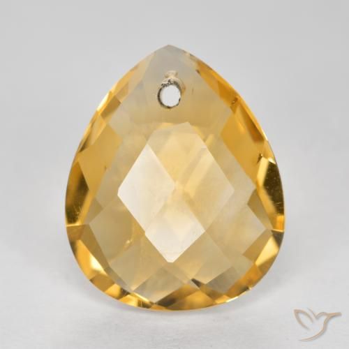 3.49ct Natural Laranja Dourado Profundo Citrino, Formato de pêra, VVS-VS