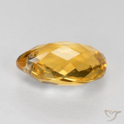 Citrino Laranja Dourado Profundo Natural 3.49ct, Formato de pêra, VVS-VS