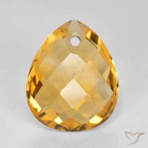 3.61ct Natural Dourado Escuro Citrino, Formato de pêra, VVS-VS