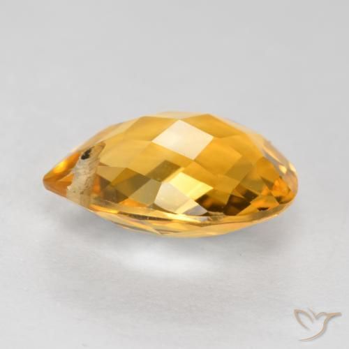 Citrino Dourado Escuro Natural 3.61ct, Formato de pêra, VVS-VS