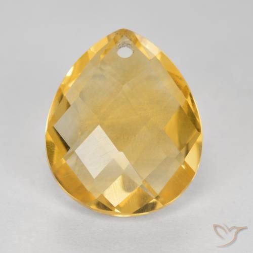 3.80ct Natural Dourado Médio-escuro Citrino, Formato de pêra, VVS-VS