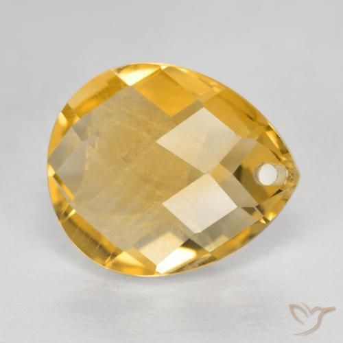 Citrino Dourado Médio-escuro Natural 3.80ct, Formato de pêra, VVS-VS
