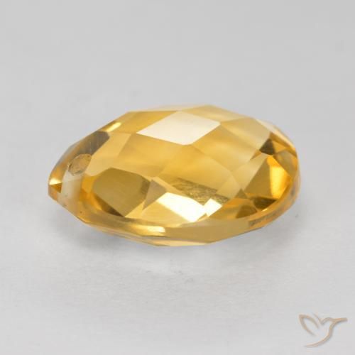 Citrino Dourado Médio-escuro Natural 3.80ct, Formato de pêra, VVS-VS