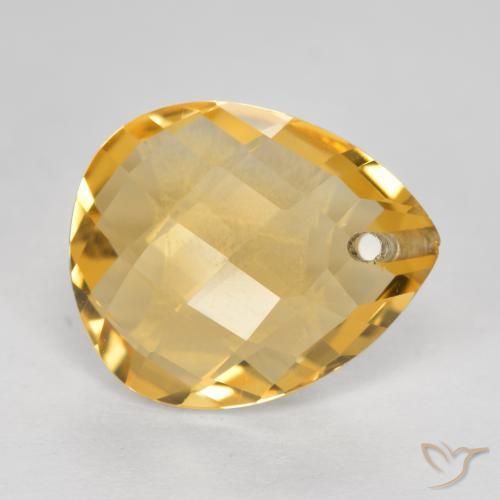 Citrino Ouro Natural 3.39ct, Formato de pêra, VVS-VS