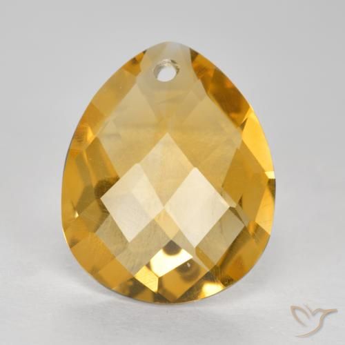2.98ct Natural ouro profundo Citrino, Formato de pêra, VVS-VS