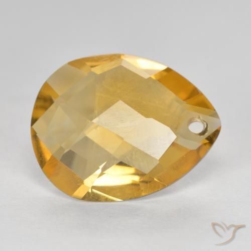 Citrino ouro profundo Natural 2.98ct, Formato de pêra, VVS-VS