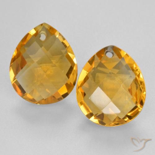Pedras preciosas de citrino dourado natural de 6,78 ct, formato de pêra, VVS-VS