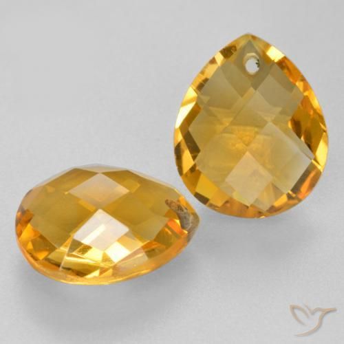 Pedras preciosas de citrino dourado natural de 6,78 ct, formato de pêra, VVS-VS