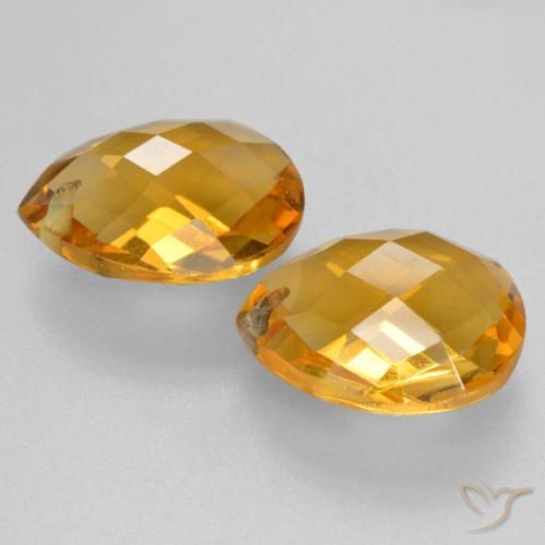 Pedras preciosas de citrino dourado natural de 6,78 ct, formato de pêra, VVS-VS