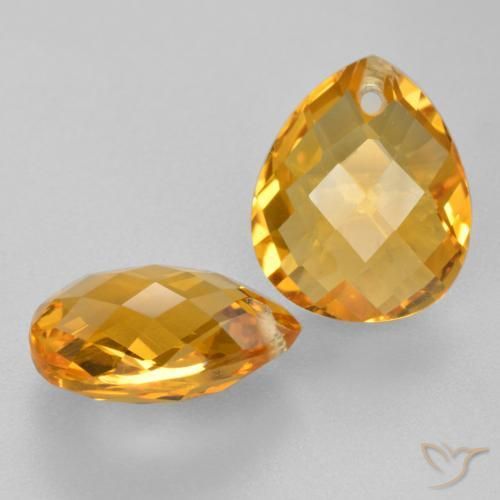 Pedras preciosas de Citrino Laranja escuro-dourado natural de 7.14 ct, Formato de pêra, VVS-VS