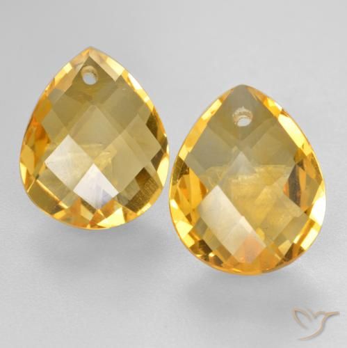 7.73ctw Natural Dourado Médio-escuro Citrino, Formato de pêra, VVS-VS