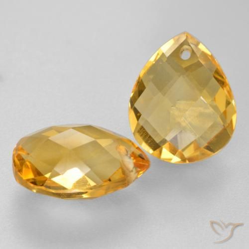 Pedras preciosas de Citrino Dourado Médio-escuro natural de 7.73 ct, Formato de pêra, VVS-VS