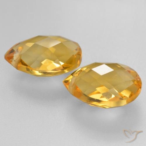 Pedras preciosas de Citrino Dourado Médio-escuro natural de 7.73 ct, Formato de pêra, VVS-VS